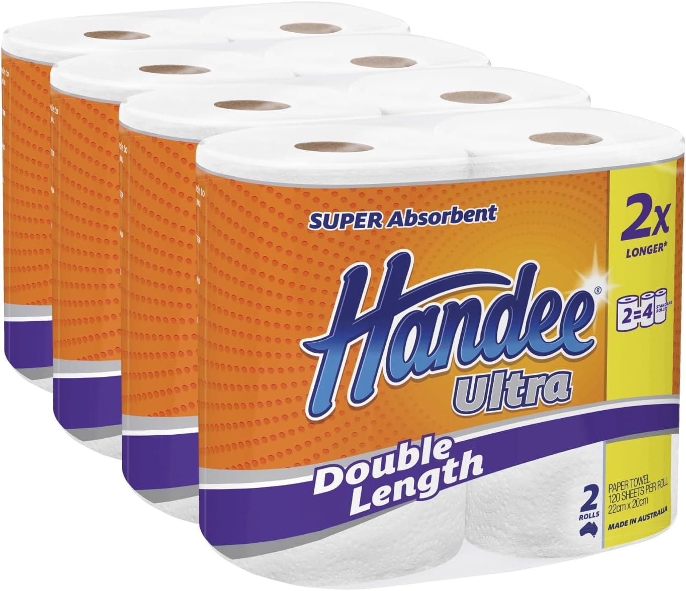 Handee Ultra White Double Length Paper Towel, 8 Rolls Value Pack - Image 2