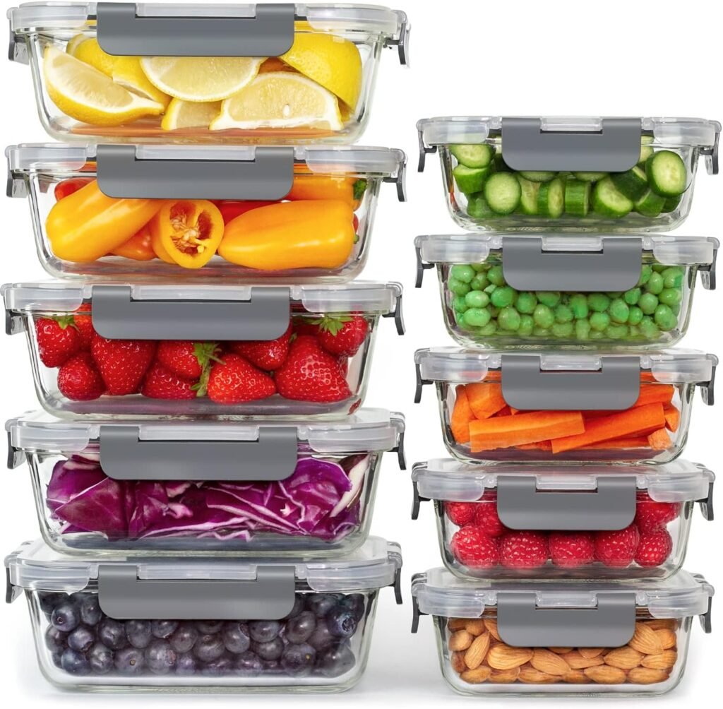 GOOD FOR YOU Glass food storage containers [10 Pack]