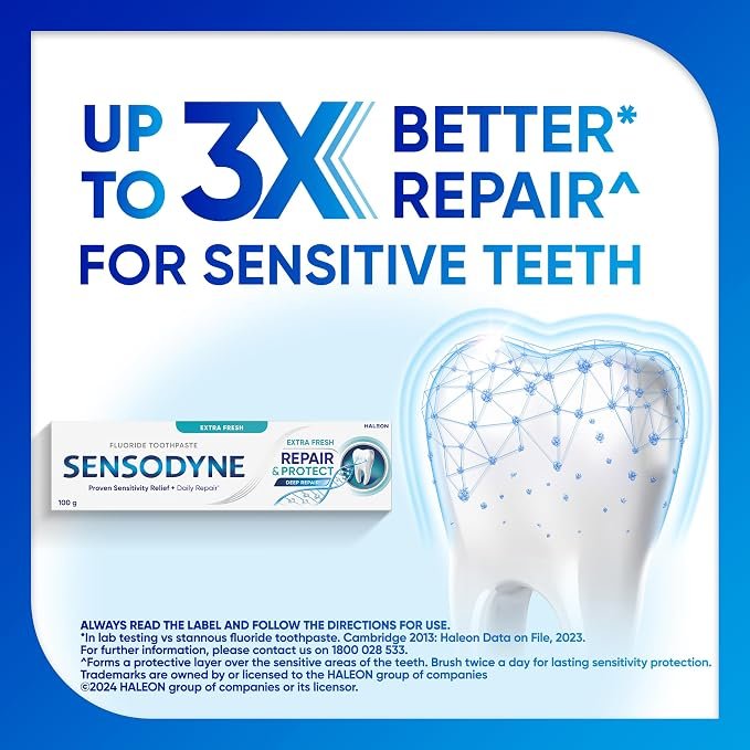 Sensodyne Repair & Protect Fluoride Toothpaste, Extra Fresh, 100g - Image 3