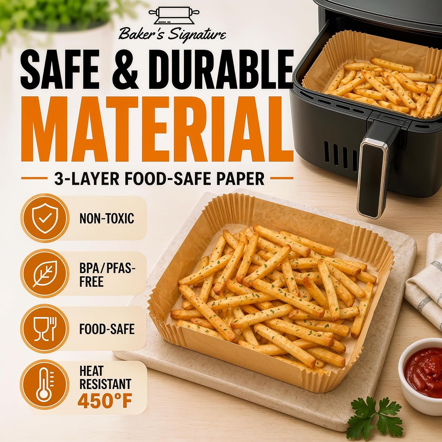Air Fryer Paper Liners, 125Pcs Air Fryer Disposable Liners - Image 3