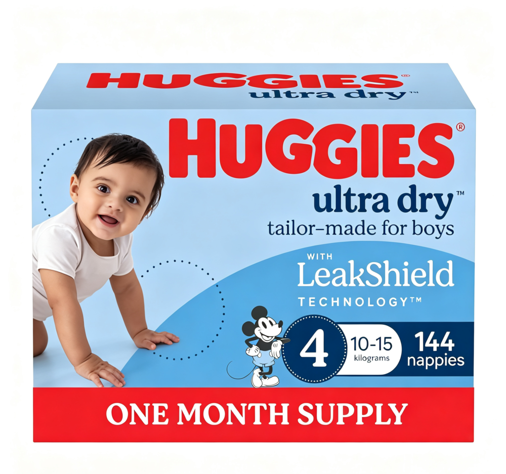 Huggies Ultra Dry Nappies Boys Size 4 (10-15kg)
