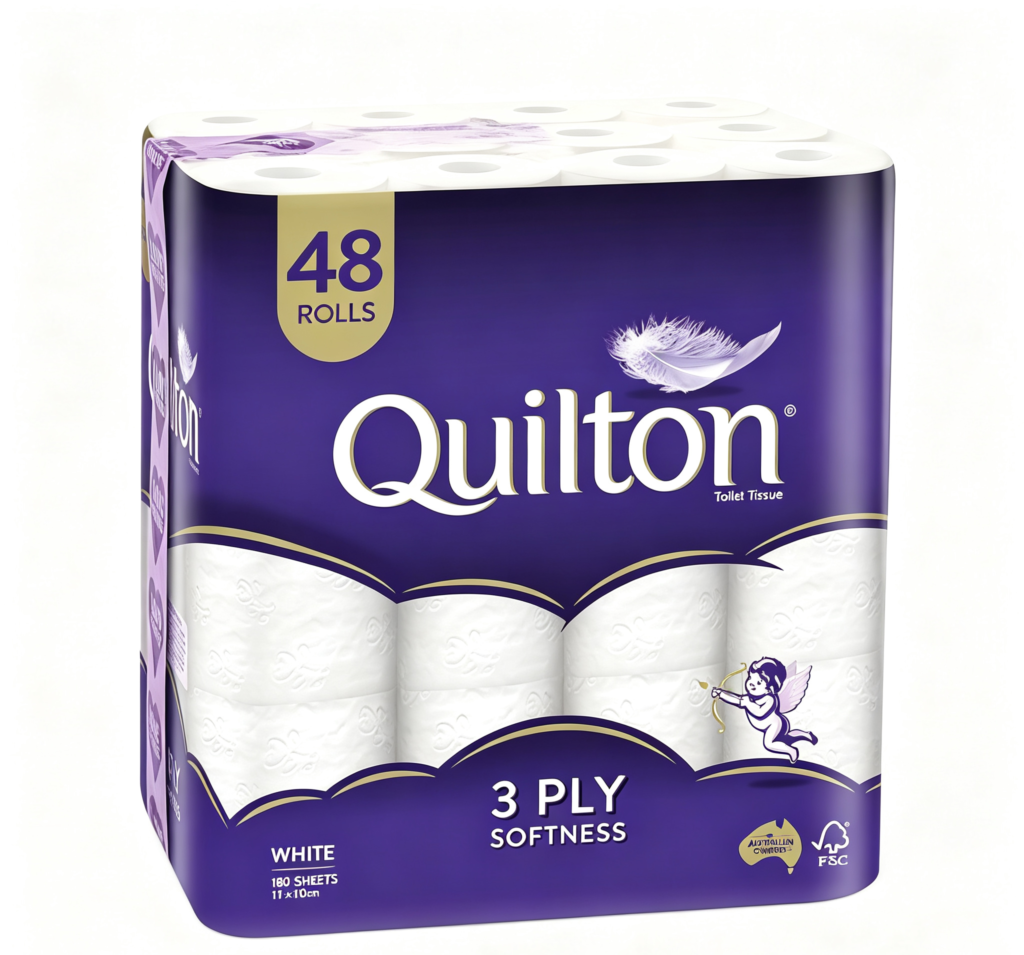 Quilton 3-Ply Toilet Tissue 48 Pack (1 x 48 Rolls)