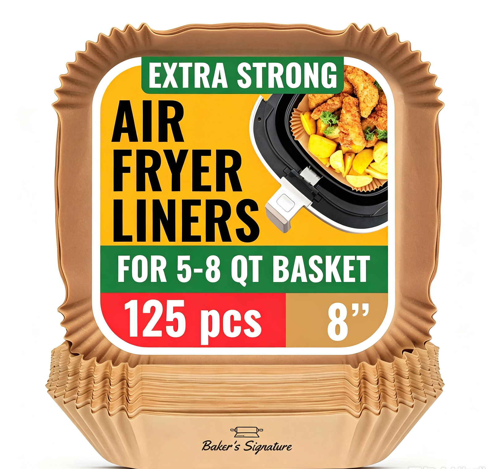 Air Fryer Paper Liners, 125Pcs Air Fryer Disposable Liners
