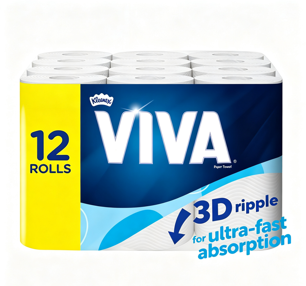 VIVA Paper Towels 12 Count (4x3 Rolls) - Packaging May Vary