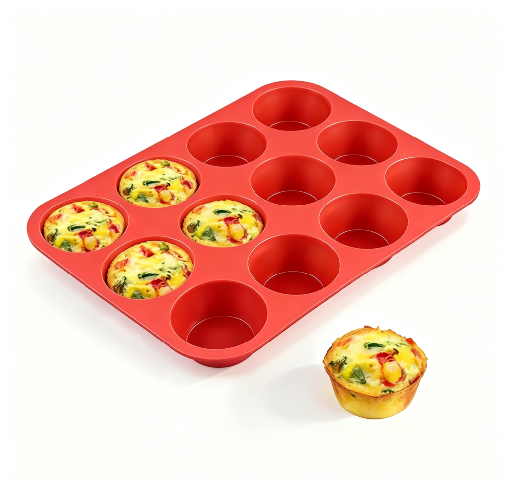 12 Cups Silicone Muffin Pans for Baking Cupcake Pan Nonstick Silicone Molds