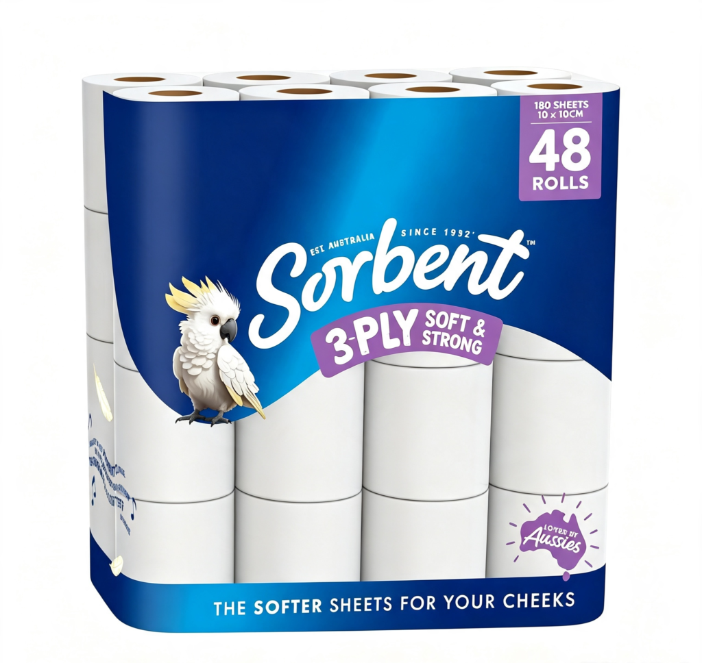 Sorbent 3PLY Silky White Toilet Paper - 48 Pack