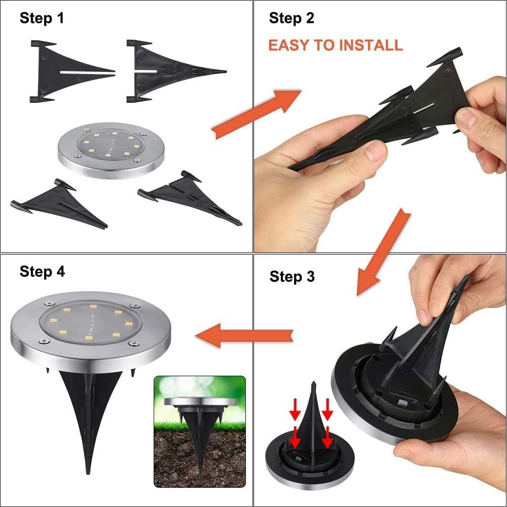 16 Pack Solar Lights Outdoor, IP65 Waterproof Flat Solar Disc Light. - Image 6
